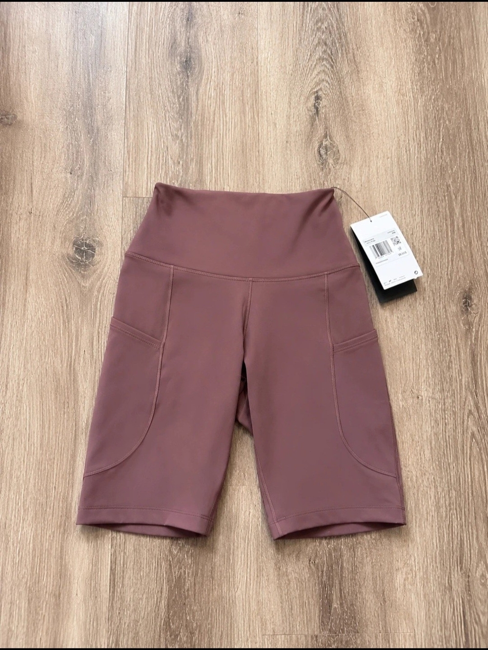 Nike Dusty Mauve High-Rise Bike Shorts with Side Pockets
